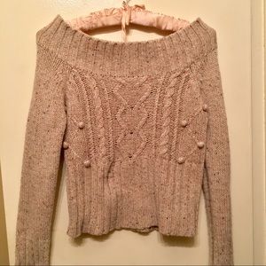 Off the Shoulder Knitted Sweater Top